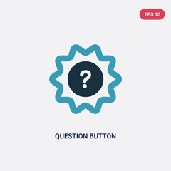two color question button vector icon from user interface concept. isolated blue question button vector sign symbol can be use for web, mobile and logo. eps 10