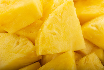 heap of slices of pineapple background