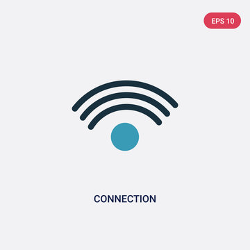 two color connection vector icon from user interface concept. isolated blue connection vector sign symbol can be use for web, mobile and logo. eps 10