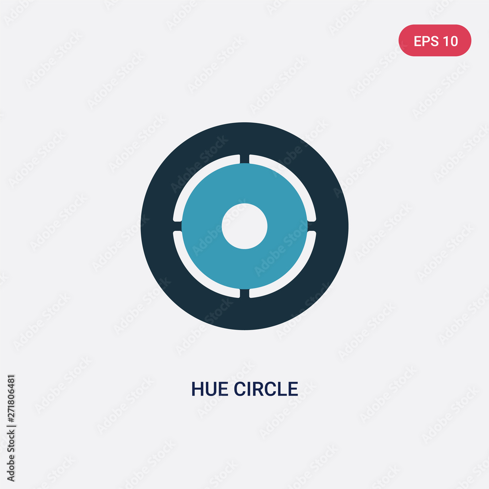 Aufkleber two color hue circle vector icon from user interface concept. isolated blue hue circle vector sign s