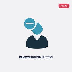 two color remove round button vector icon from user interface concept. isolated blue remove round button vector sign symbol can be use for web, mobile and logo. eps 10