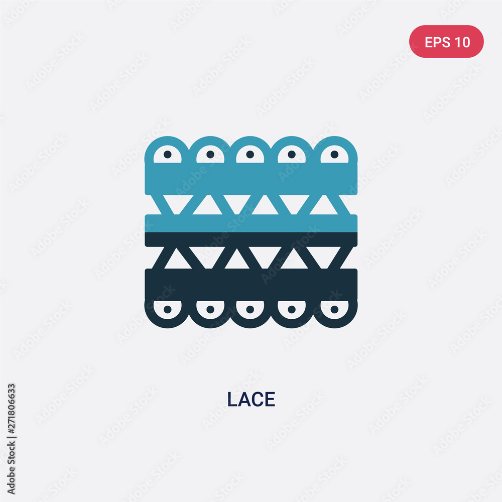 Poster two color lace vector icon from user interface concept. isolated blue lace vector sign symbol can be