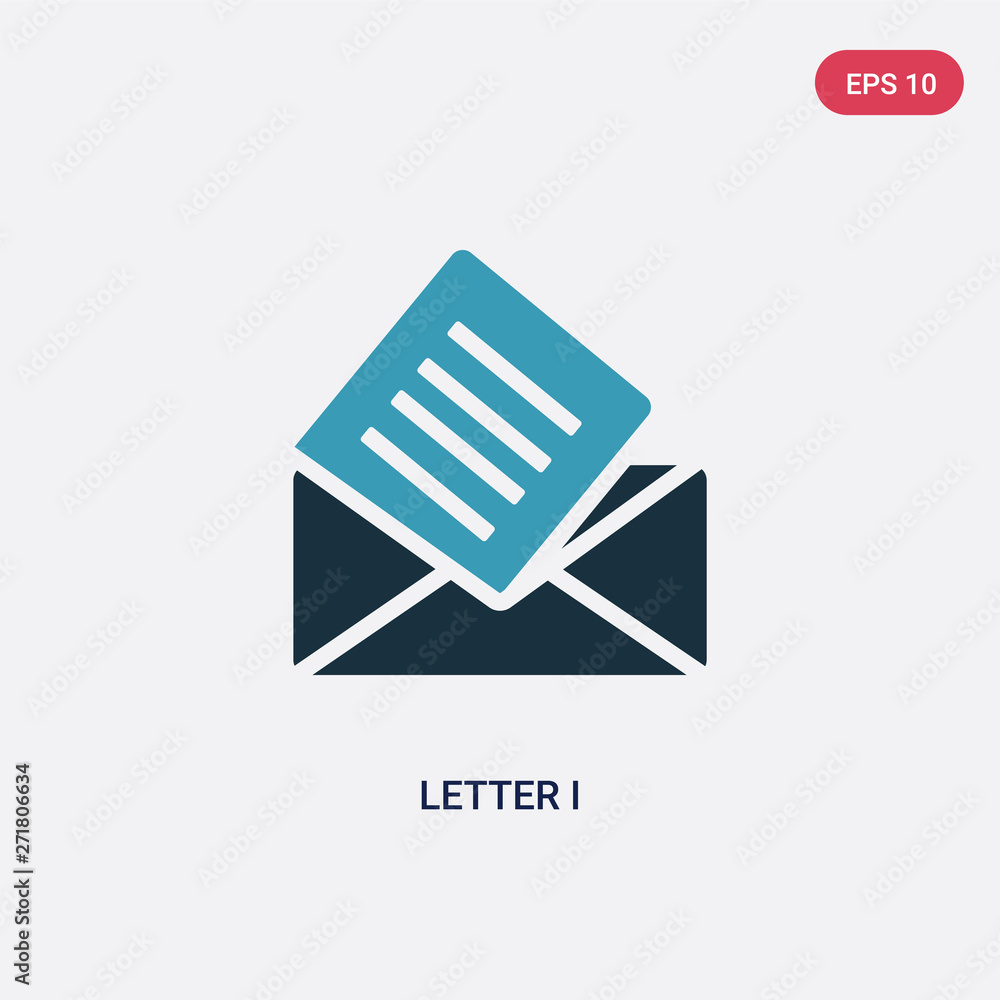 Poster two color letter i vector icon from user interface concept. isolated blue letter i vector sign symbo