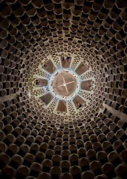 Ceiling of an old dovecote for pigeons, Isfahan Province, Isfahan, Iran