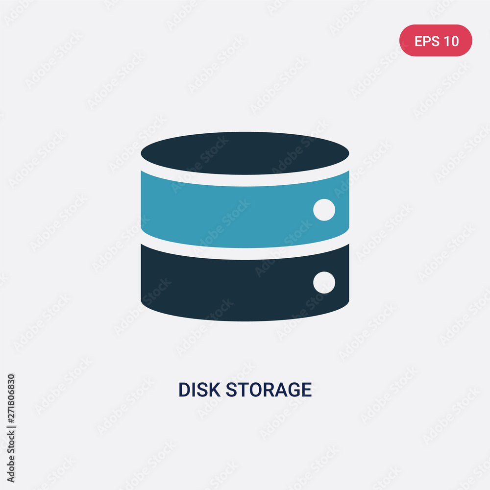 Poster two color disk storage vector icon from user interface concept. isolated blue disk storage vector si