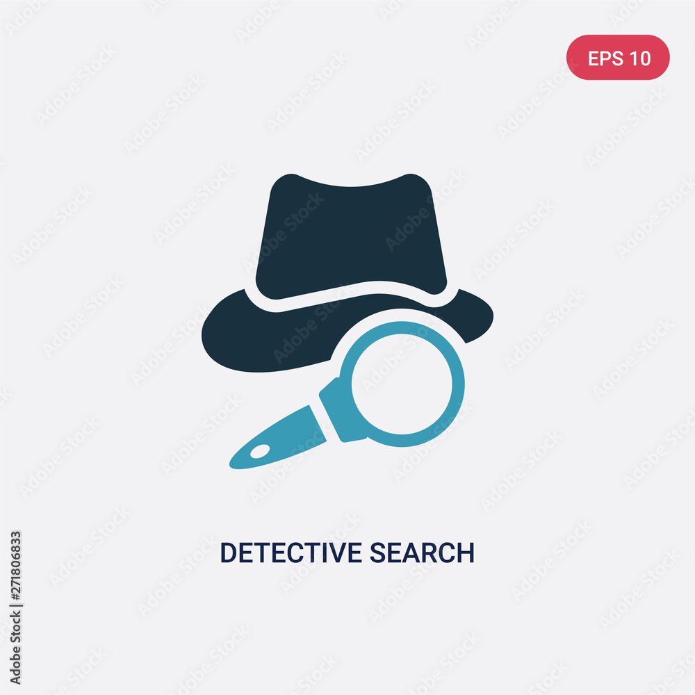 Poster two color detective search vector icon from user interface concept. isolated blue detective search v