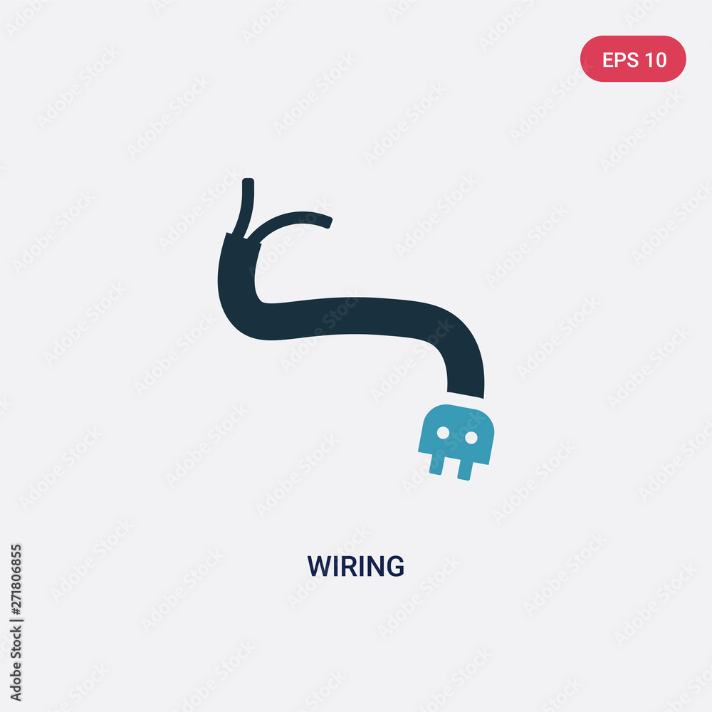 Poster two color wiring vector icon from user interface concept. isolated blue wiring vector sign symbol ca