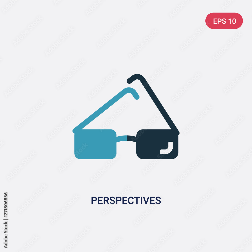 Poster two color perspectives vector icon from user interface concept. isolated blue perspectives vector si