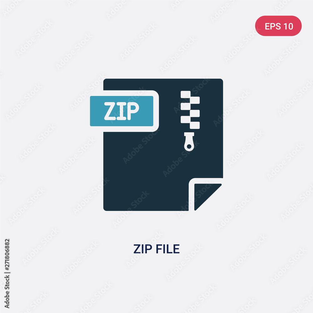 Poster two color zip file vector icon from user interface concept. isolated blue zip file vector sign symbo