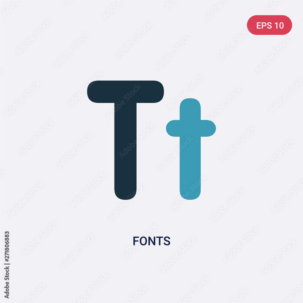 Poster two color fonts vector icon from user interface concept. isolated blue fonts vector sign symbol can 