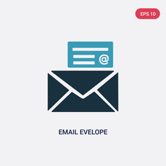 two color email evelope vector icon from user interface concept. isolated blue email evelope vector sign symbol can be use for web, mobile and logo. eps 10