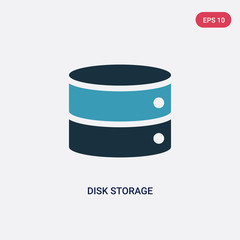 two color disk storage vector icon from user interface concept. isolated blue disk storage vector sign symbol can be use for web, mobile and logo. eps 10