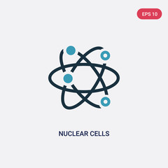 two color nuclear cells vector icon from user interface concept. isolated blue nuclear cells vector sign symbol can be use for web, mobile and logo. eps 10