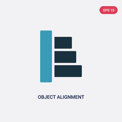 two color object alignment vector icon from user interface concept. isolated blue object alignment vector sign symbol can be use for web, mobile and logo. eps 10