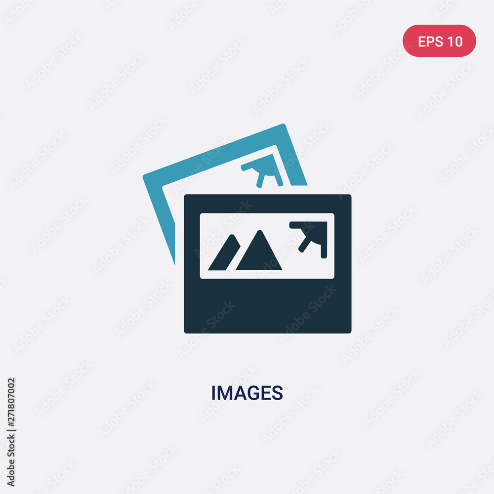 Poster two color images vector icon from user interface concept. isolated blue images vector sign symbol ca