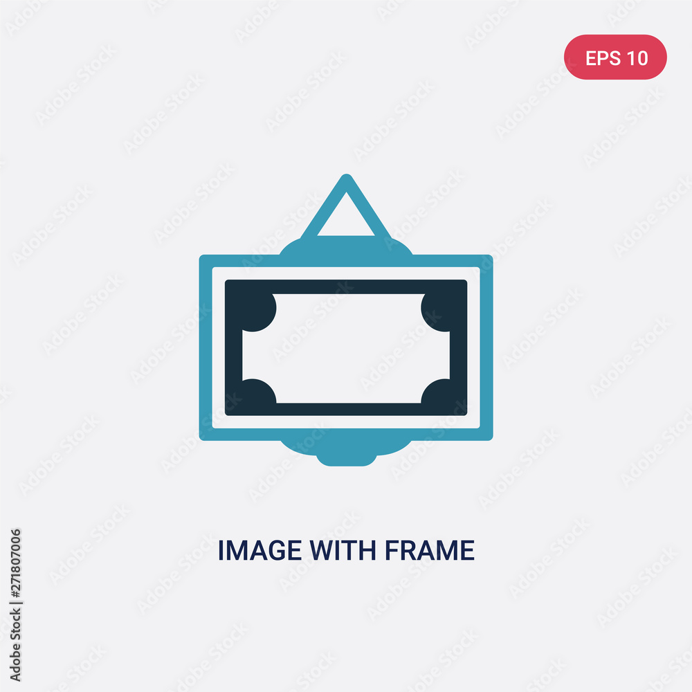Poster two color image with frame vector icon from user interface concept. isolated blue image with frame v
