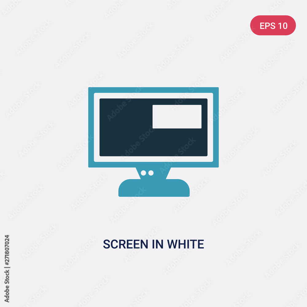 Poster two color screen in white vector icon from user interface concept. isolated blue screen in white vec