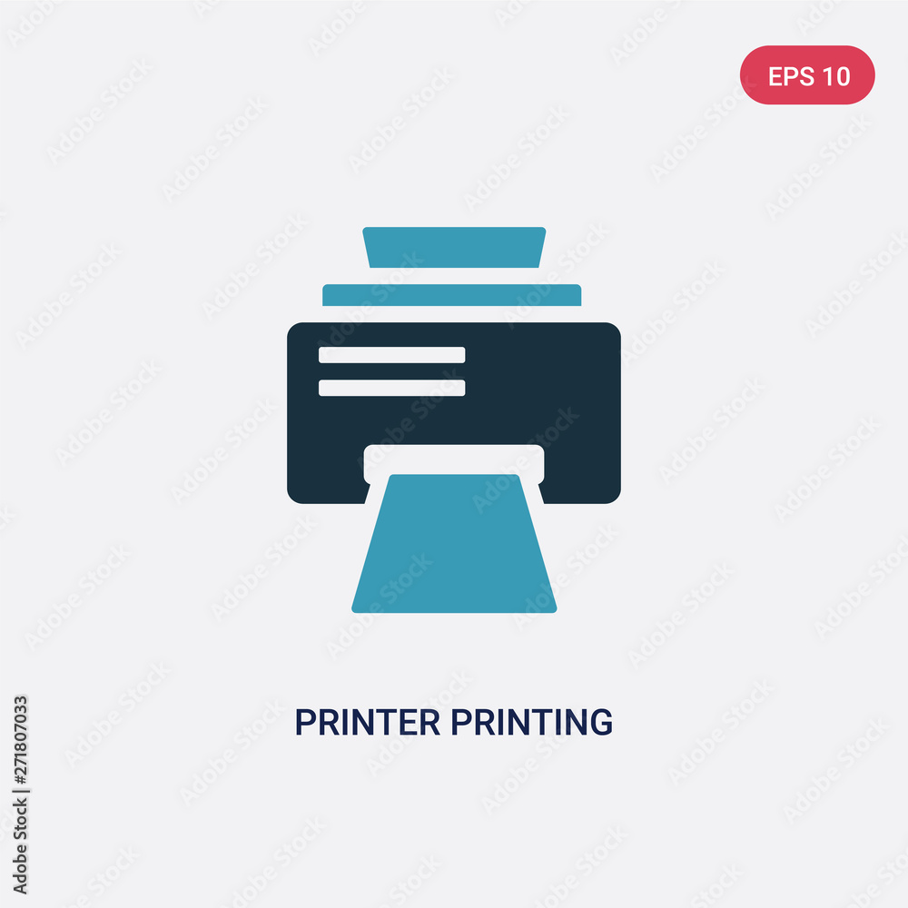 Poster two color printer printing squares vector icon from user interface concept. isolated blue printer pr