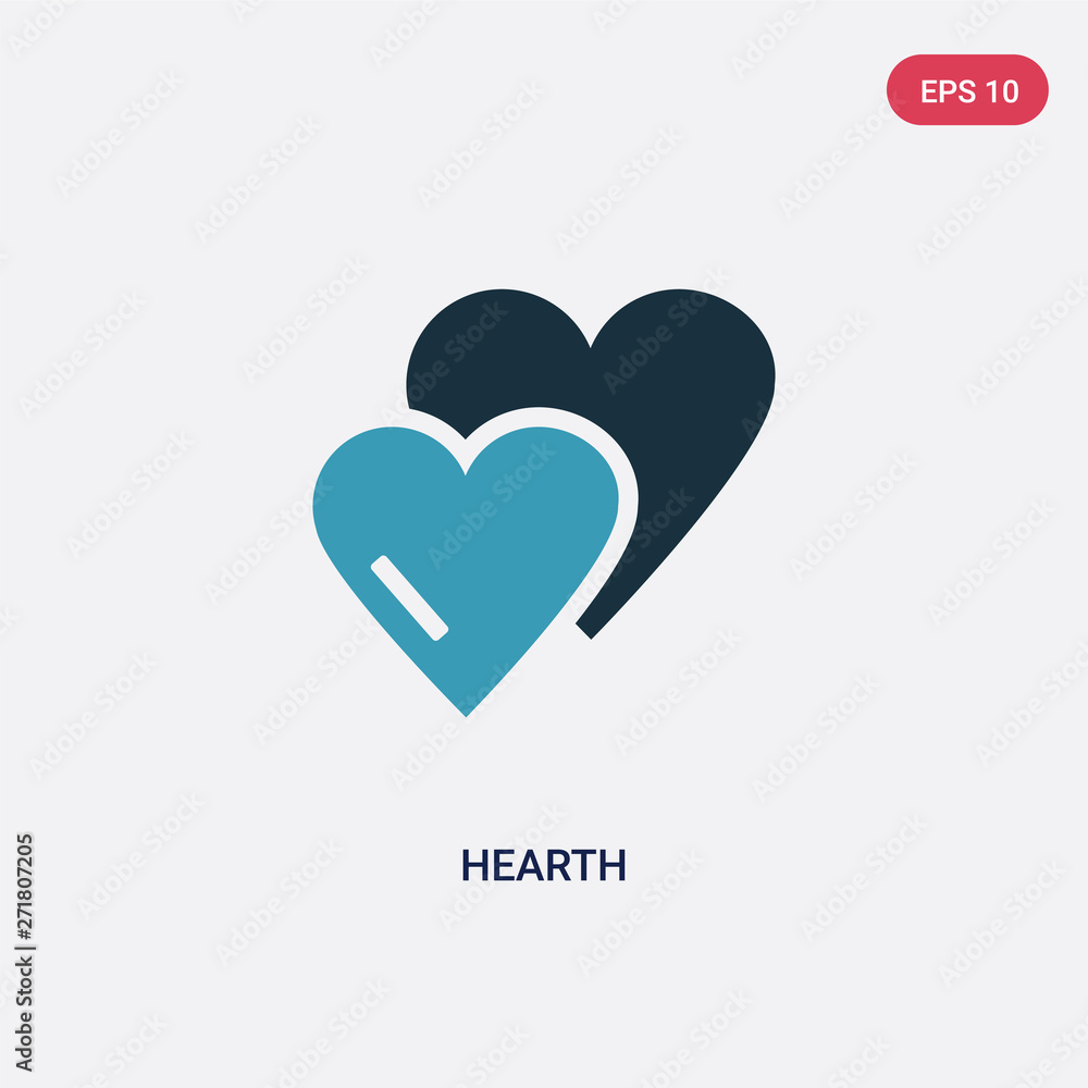 Poster two color hearth vector icon from user interface concept. isolated blue hearth vector sign symbol ca