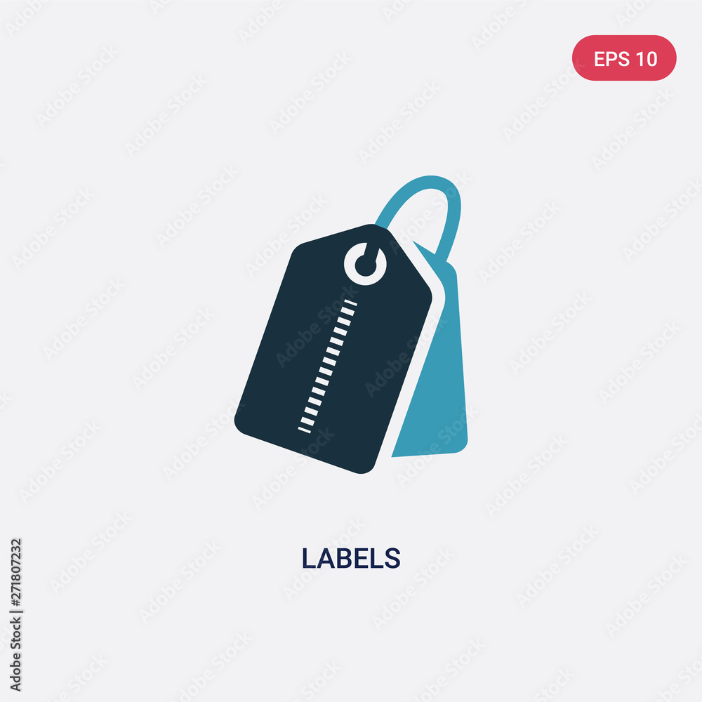 Poster two color labels vector icon from user interface concept. isolated blue labels vector sign symbol ca
