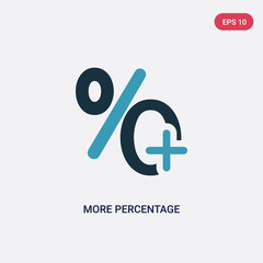two color more percentage plus button vector icon from user interface concept. isolated blue more percentage plus button vector sign symbol can be use for web, mobile and logo. eps 10