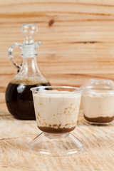 Tasty milk dessert made with coffee