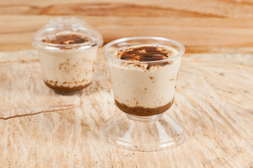 Tasty milk dessert made with coffee