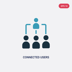 two color connected users in flow chart vector icon from user interface concept. isolated blue connected users in flow chart vector sign symbol can be use for web, mobile and logo. eps 10