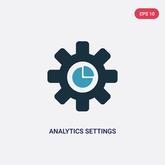 two color analytics settings vector icon from user interface concept. isolated blue analytics settings vector sign symbol can be use for web, mobile and logo. eps 10