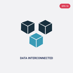 two color data interconnected vector icon from user interface concept. isolated blue data interconnected vector sign symbol can be use for web, mobile and logo. eps 10