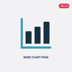 two color bars chart page vector icon from user interface concept. isolated blue bars chart page vector sign symbol can be use for web, mobile and logo. eps 10