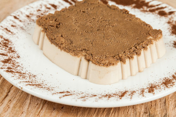 Tasty milk dessert made with coffee