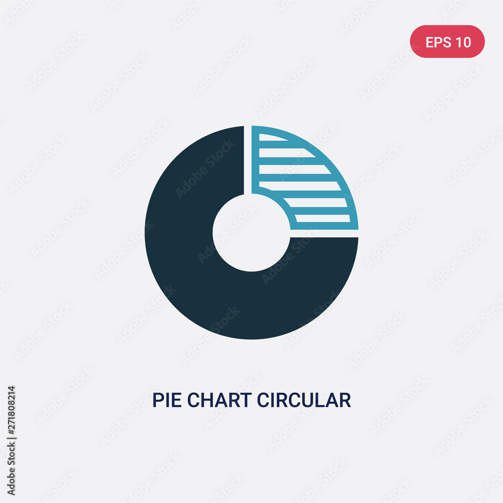 Aufkleber two color pie chart circular interface vector icon from user interface concept. isolated blue pie ch