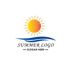 Summer Beach Holiday logo design 