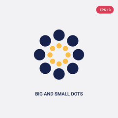 two color big and small dots vector icon from ultimate glyphicons concept. isolated blue big and small dots vector sign symbol can be use for web, mobile and logo. eps 10