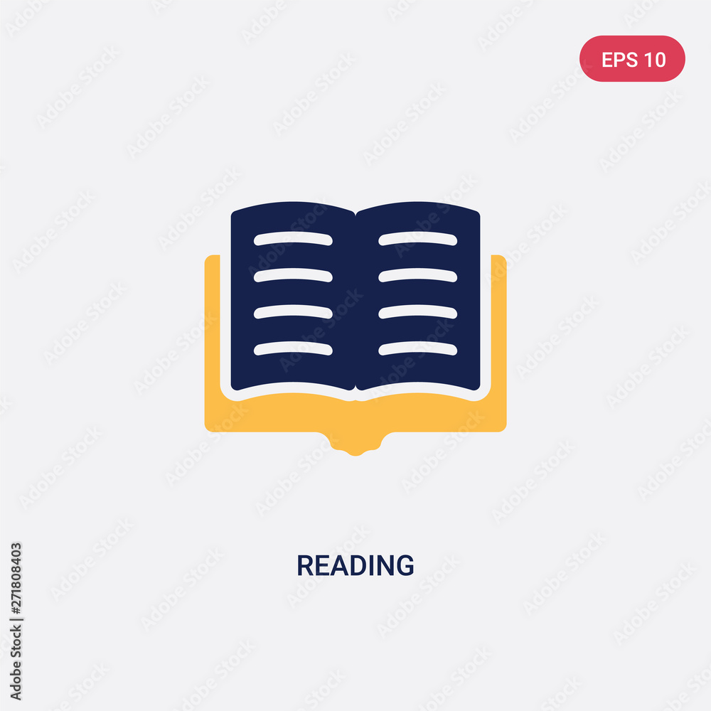 Poster two color reading vector icon from ultimate glyphicons concept. isolated blue reading vector sign sy