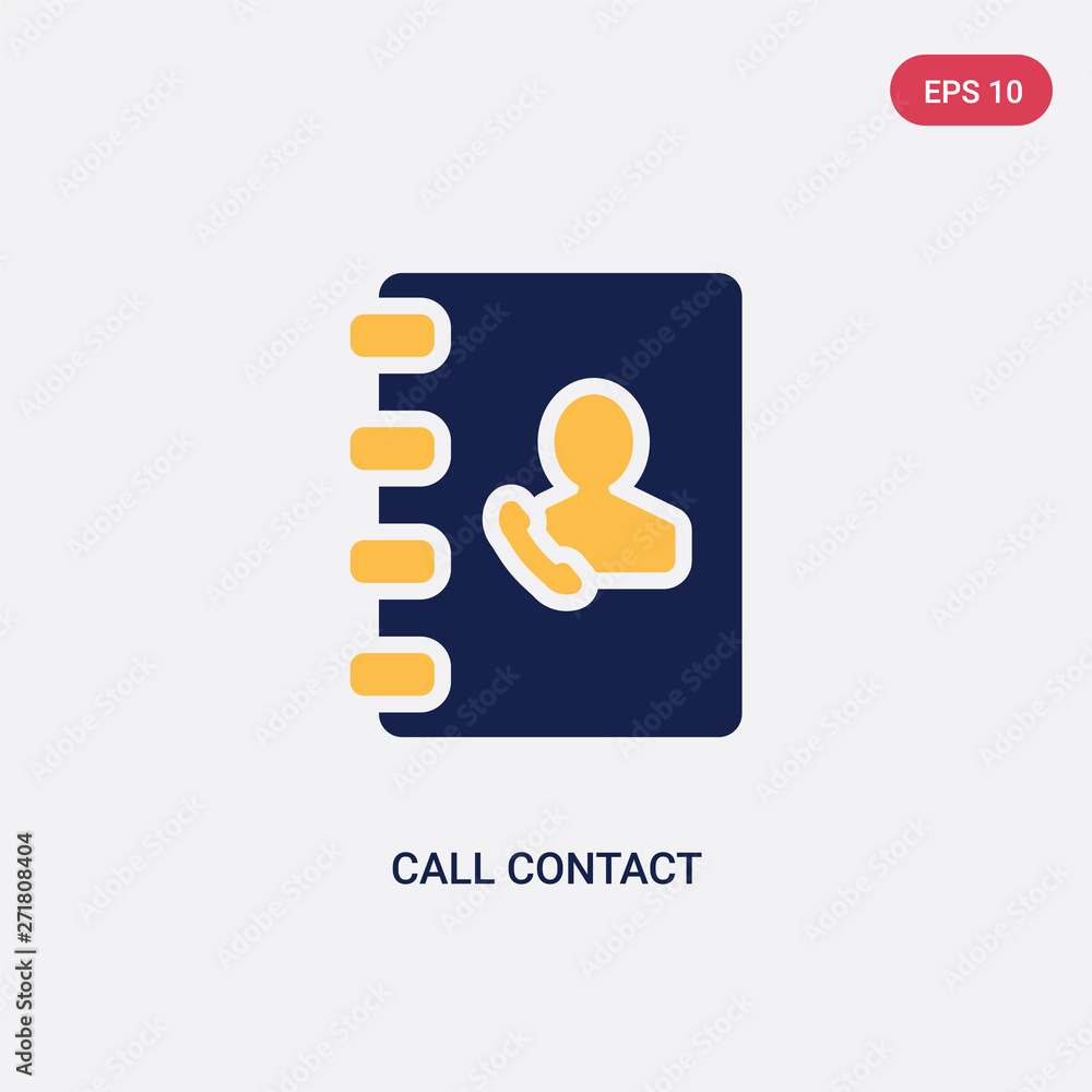 Poster two color call contact vector icon from ultimate glyphicons concept. isolated blue call contact vect