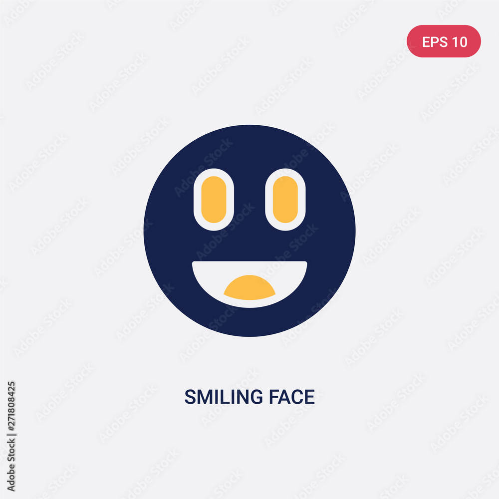 Poster two color smiling face vector icon from ultimate glyphicons concept. isolated blue smiling face vect