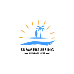 Summer Beach Holiday logo design 