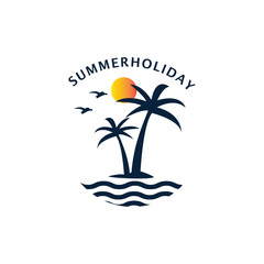 Fototapeta premium Summer Beach Holiday logo design 