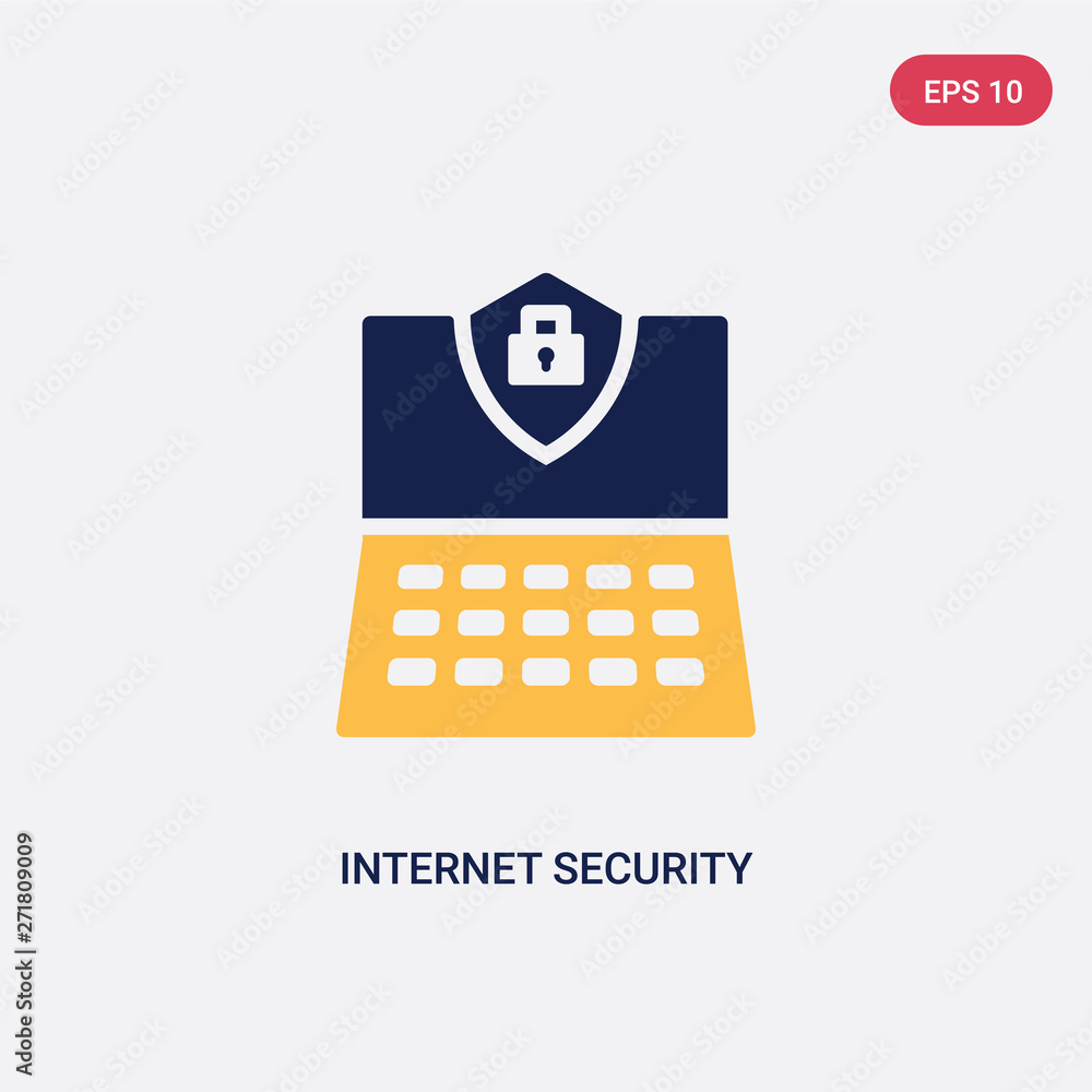Poster two color internet security vector icon from ultimate glyphicons concept. isolated blue internet sec