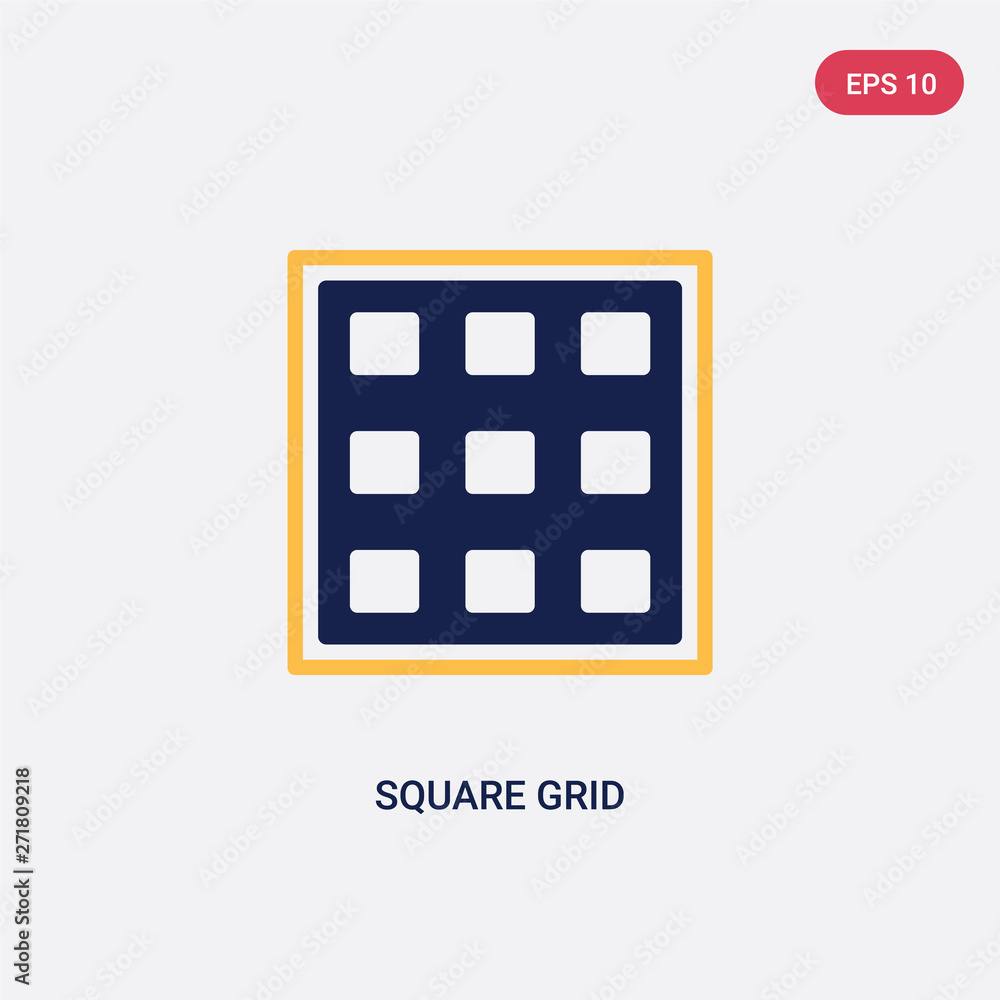 Poster two color square grid vector icon from ultimate glyphicons concept. isolated blue square grid vector