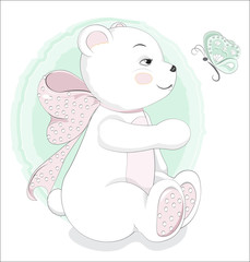 Teddy bear with butterfly
