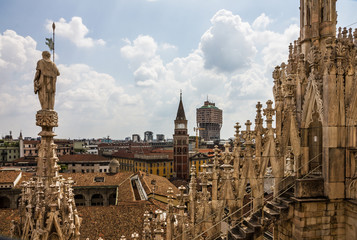 Fototapeta na wymiar Milano architecture - Duomo Cathedral church view, Italy