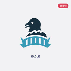 two color eagle vector icon from united states concept. isolated blue eagle vector sign symbol can be use for web, mobile and logo. eps 10
