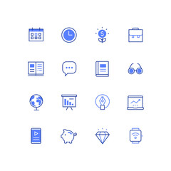 Business and management - line design style icons set