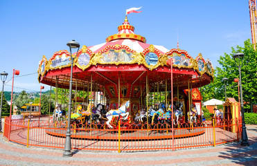 Carousel with horses