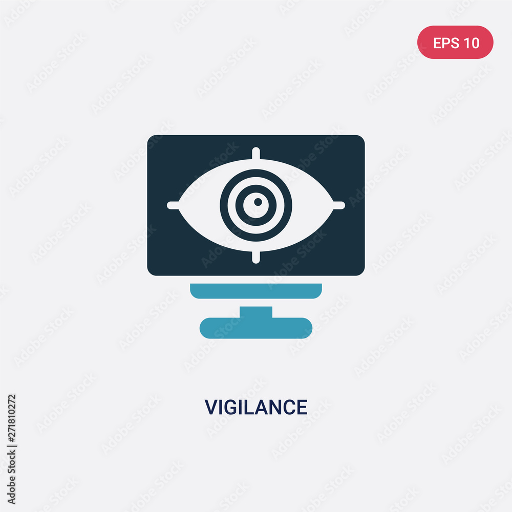 Aufkleber two color vigilance vector icon from user interface concept. isolated blue vigilance vector sign sym