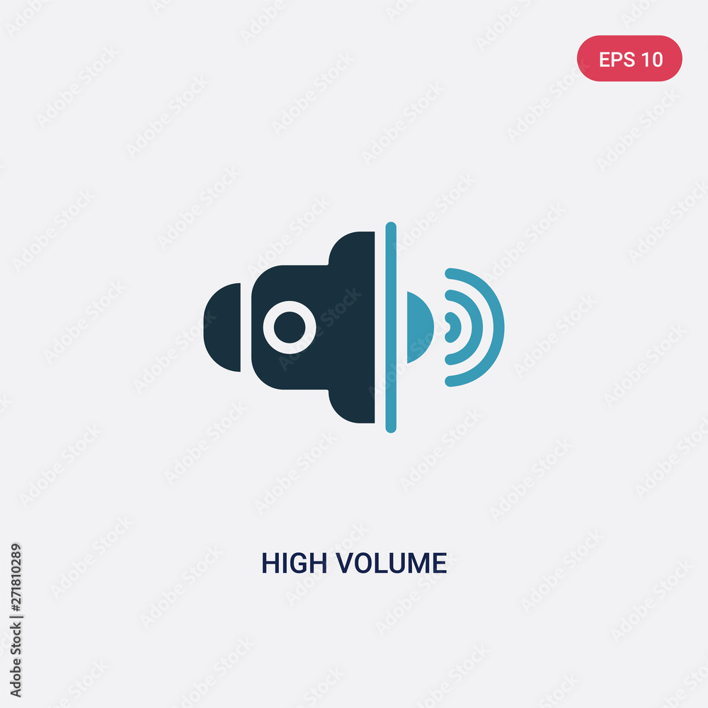 Poster two color high volume vector icon from user interface concept. isolated blue high volume vector sign