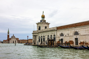 Fototapeta na wymiar Venice, Italy: Grand canal architectural view. Saint George church (San Georgio basilica).